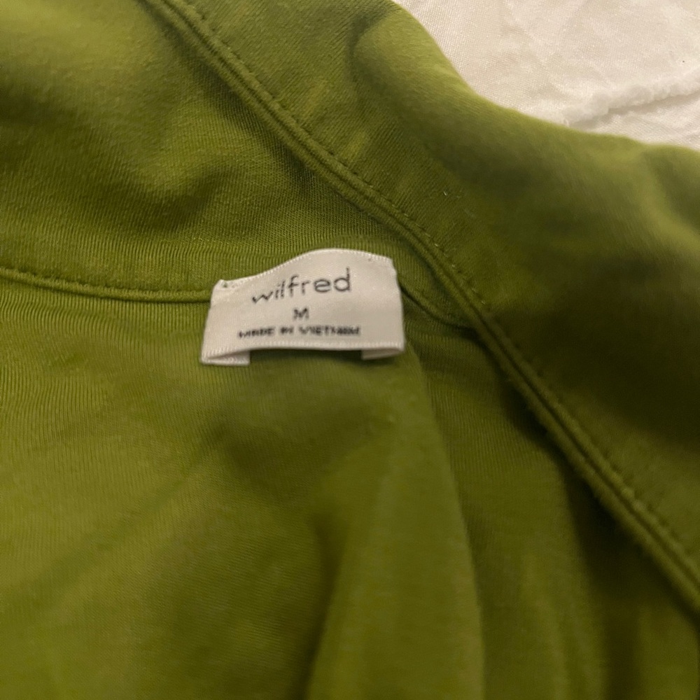 Aritzia Wilfred Olive Button-Up Mini Dress - Picture 2 of 3